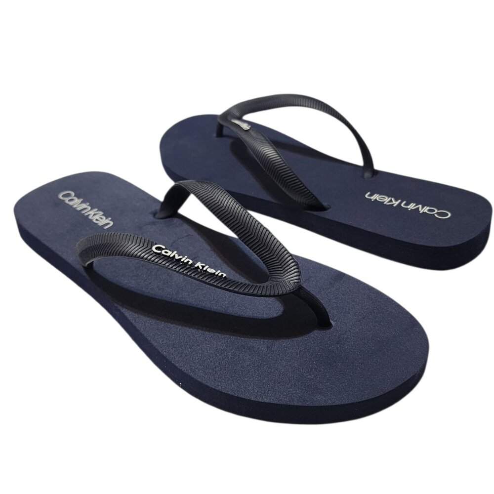 Calvin Klein Men's Halley Sandals Flip Flop Smooth Footbed Size 13‎